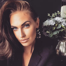 Load image into Gallery viewer, Valencia Black Rhinestone Statement Earrings