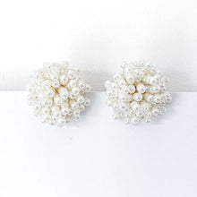 Load image into Gallery viewer, Pearl Encrusted Cluster Earrings