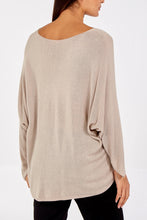 Load image into Gallery viewer, Made In Italy Sienna Beige Long Sleeve Batwing Fine Knit