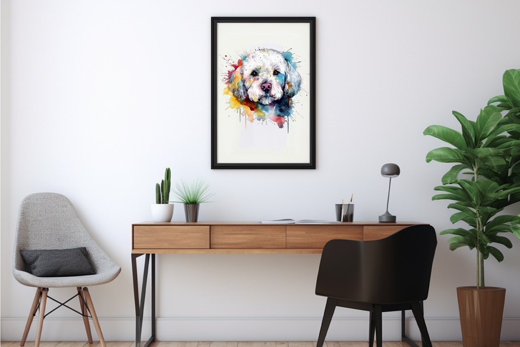Bichon Frisé - Colourful Dog Print: A4