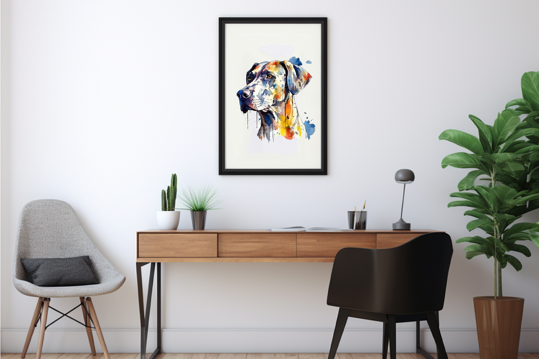 Candy  - Colourful Dog Print: A4