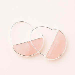 Scout Curated Wears Stone Prism Hoop - Rose Quartz/Silver