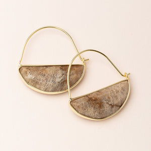 Scout Curated Wears Stone Prism Hoop - Fossil Coral/Gold