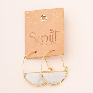 Scout Curated Wears Stone Prism Hoop - Howlite/Gold