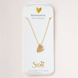 Scout Curated Wears Intention Charm Necklace - Rhodonite/Gold
