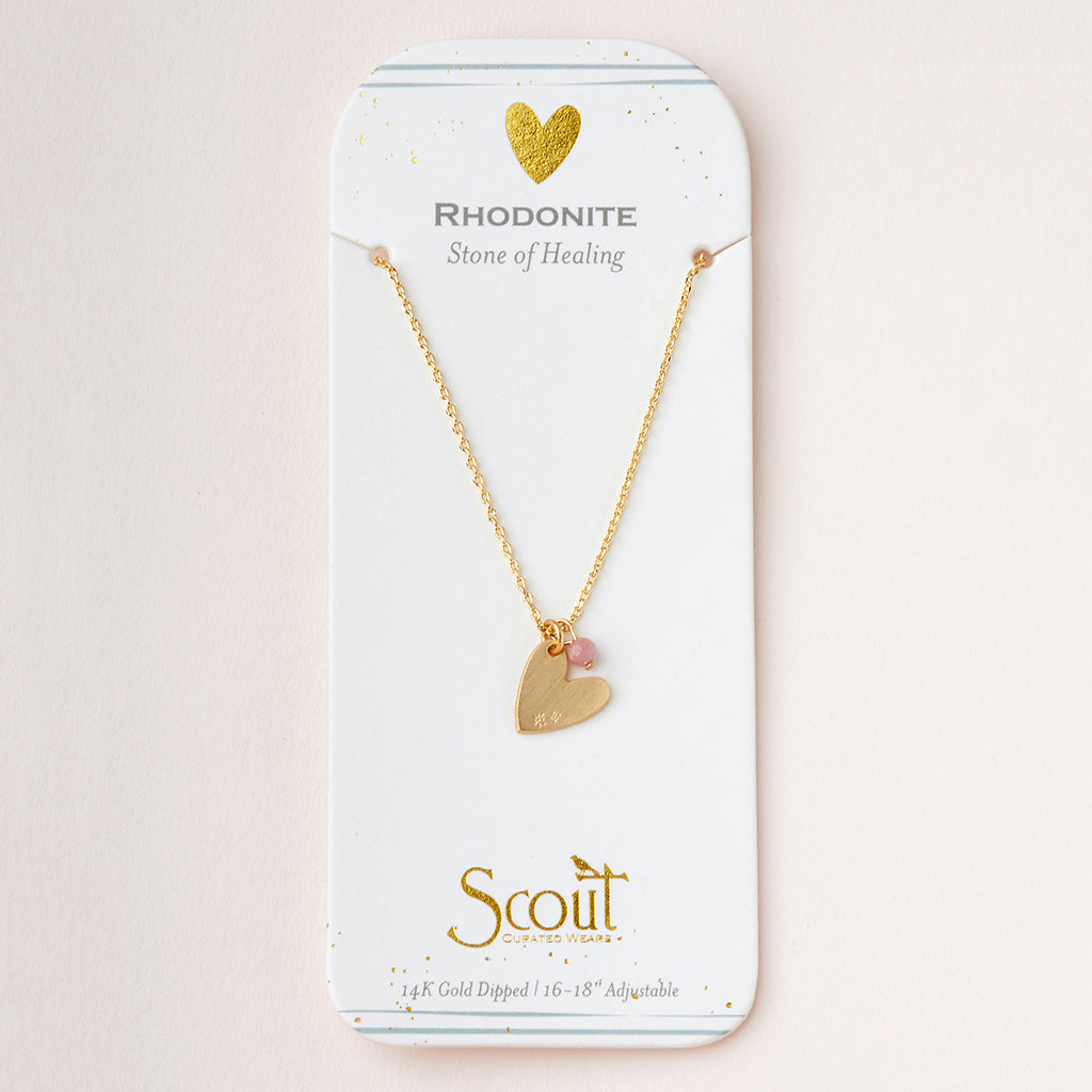 Scout Curated Wears Intention Charm Necklace - Rhodonite/Gold