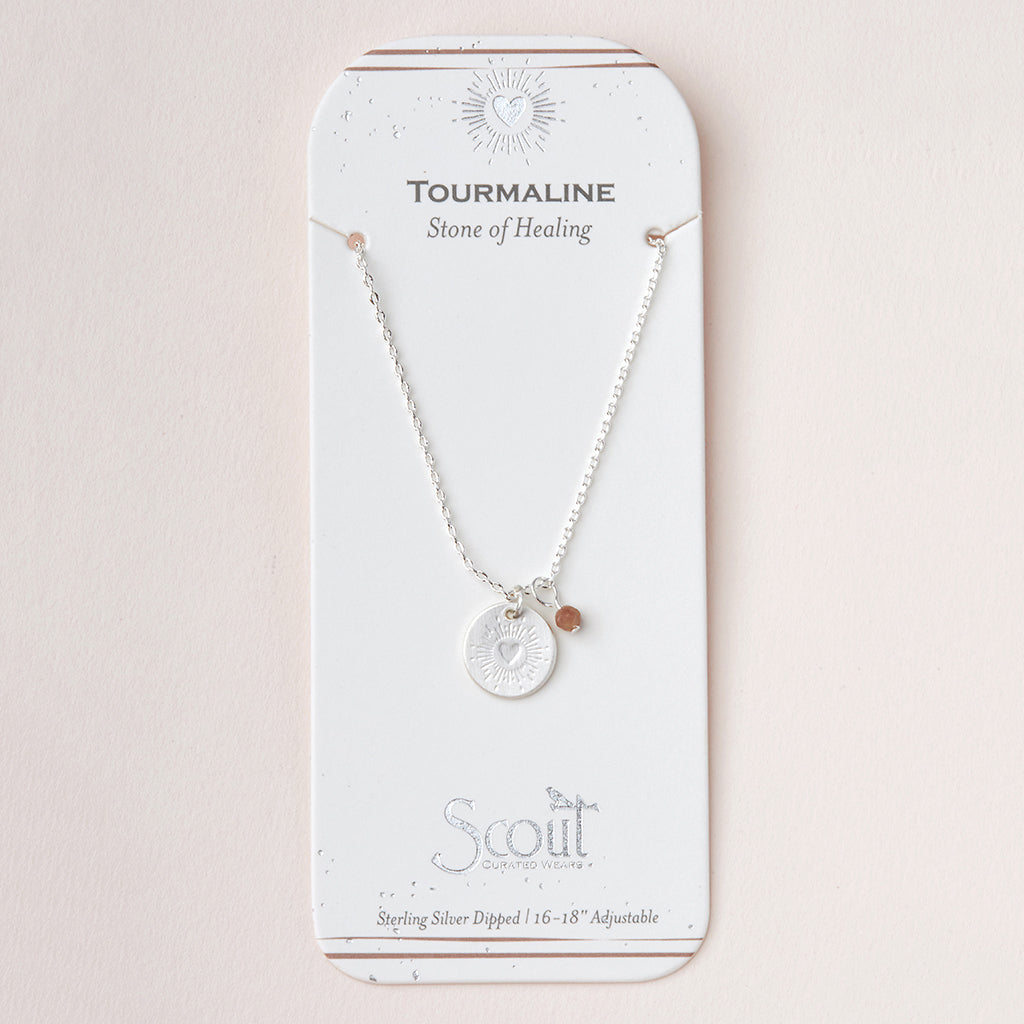 Scout Curated Wears Intention Charm Necklace - Tourmaline/Silver