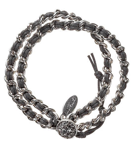 Hultquist Silver Plated Leatherette Bracelet