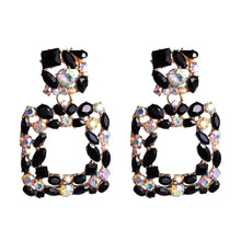 Load image into Gallery viewer, Valencia Black Rhinestone Statement Earrings

