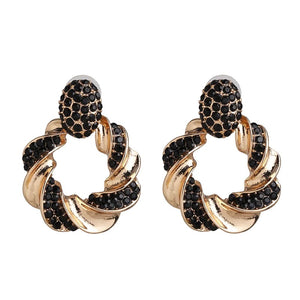 Diana Black & Gold Classic Statement Earrings