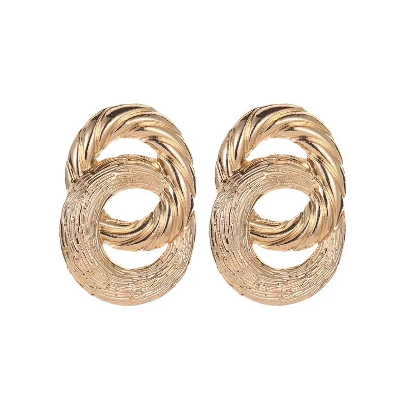 Grecian Gold Classic Hoop Statement Earrings