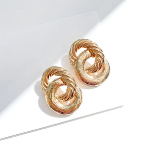 Grecian Gold Classic Hoop Statement Earrings