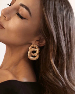 Grecian Gold Classic Hoop Statement Earrings