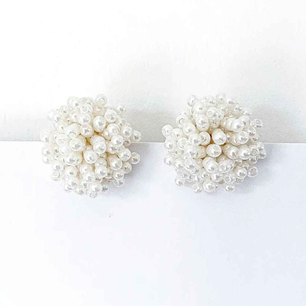 Pearl Encrusted Cluster Earrings