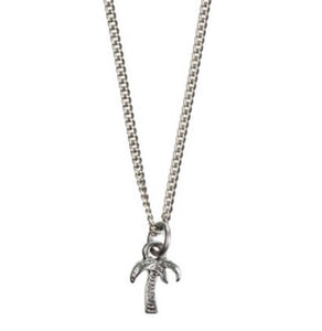 Hultquist Tropical Palm Tree Silver Plated Stacking Necklace